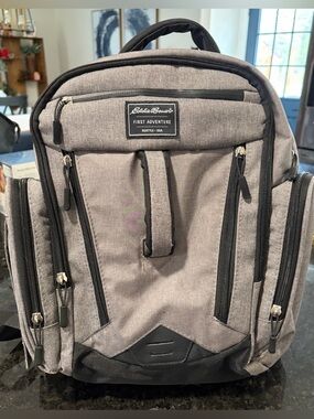 Eddie Bauer Gray and Black Diaper Backpack